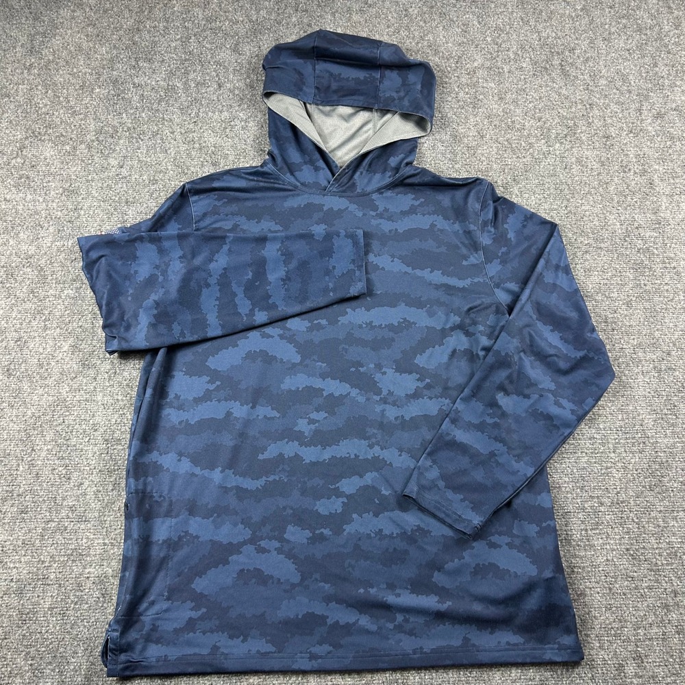 Puma Volition America Hoodie Mens L Blue Camo Golf Performance Pullover Flag - Picture 2 of 8